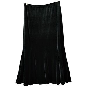 Elementz Mermaid Maxi Midi Black Velvet Whimisgoth Flamenco Skirt M Pull on